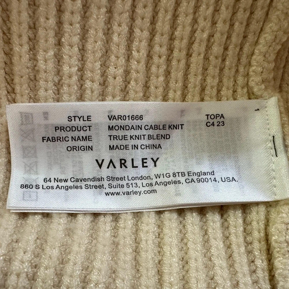 Varley Cream Cable Knit Sweater - Picture 8 of 8
